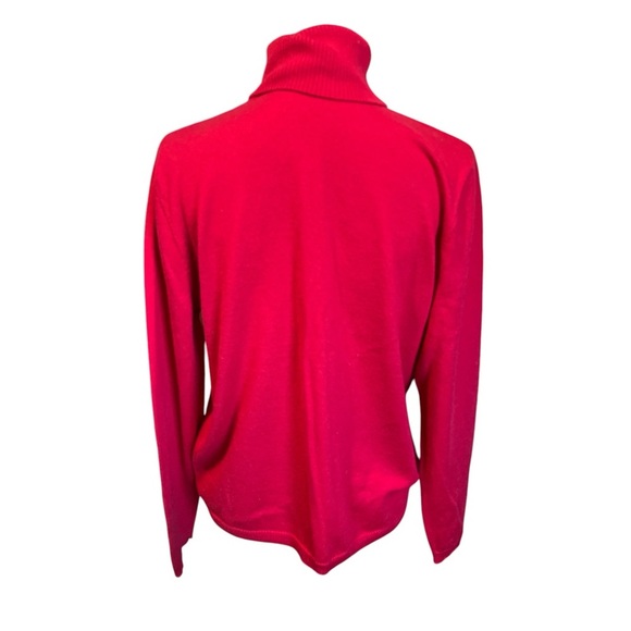 Vintage Pendleton Turtleneck Merino Wool Sweater Red Classic Career Soft Holiday - Picture 3 of 11